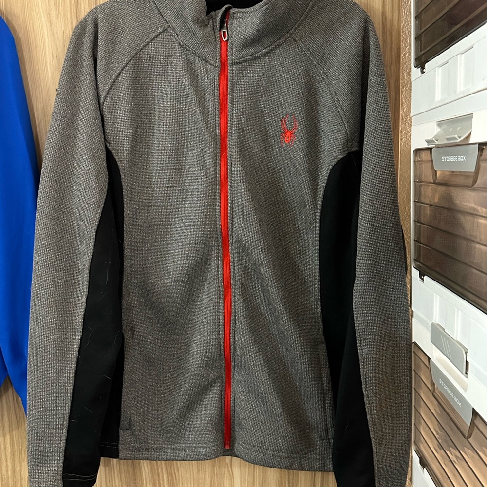 Spyder Black and Gray Fleece with Red Highlights
